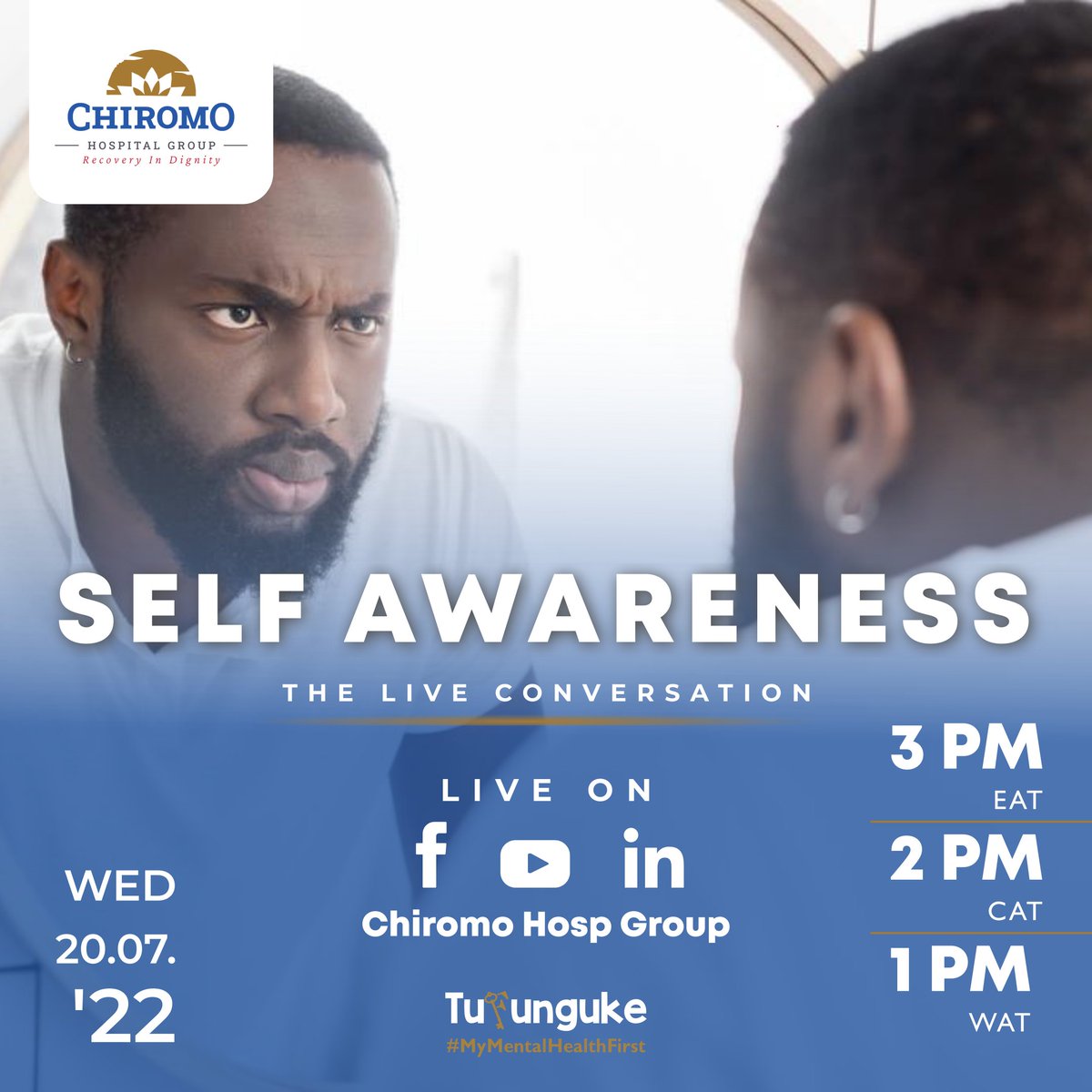 "Self-awareness is a key to self mastery." -Gretchen Rubin

Wanna know more about Self Awareness &amp; Mental Health?

Join us tomorrow from 3PM on our Facebook and Youtube Pages with a few individuals as we unpack the topic.

Don't Miss!

#Tufunguke