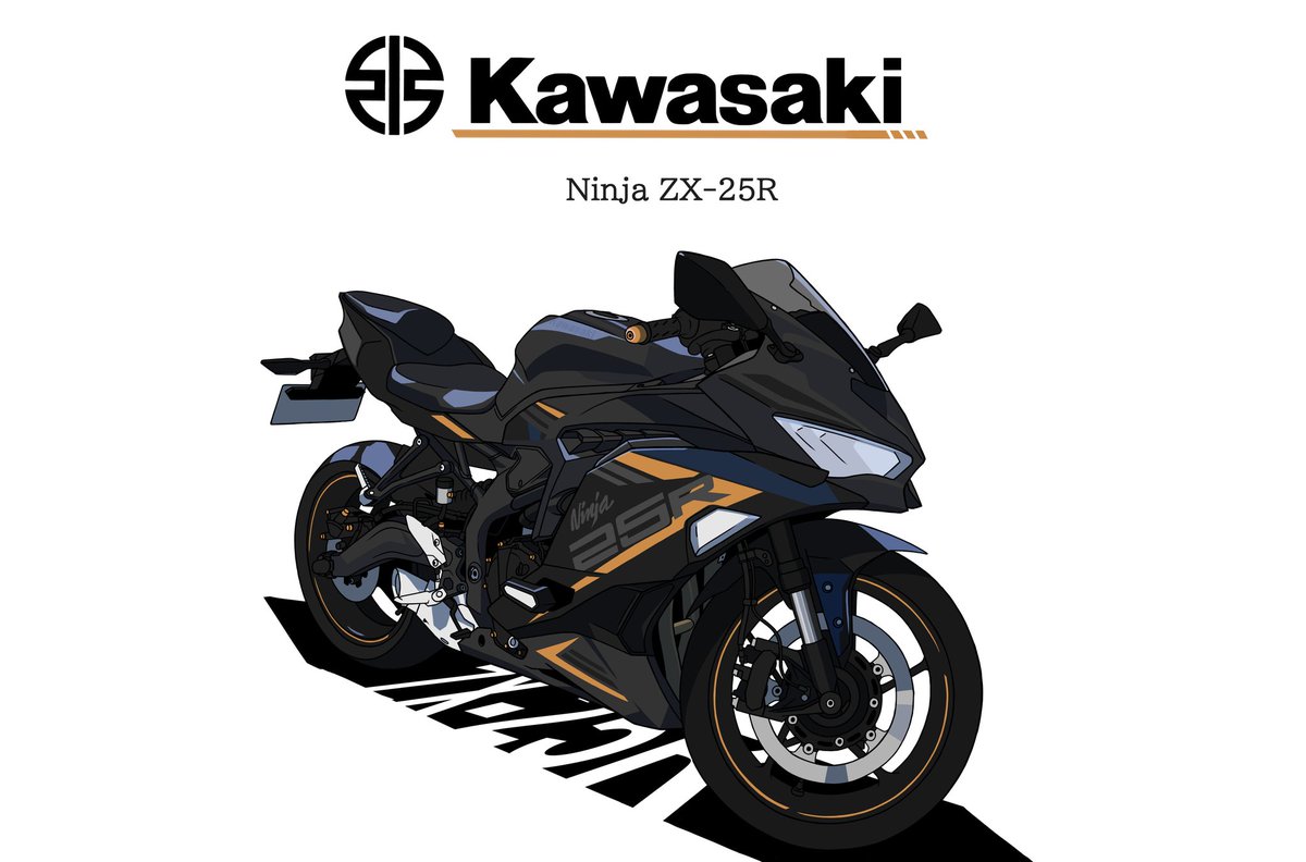イラスト イラスト カワサキNinja ZX-9R（緑） : MotorParade - 通販