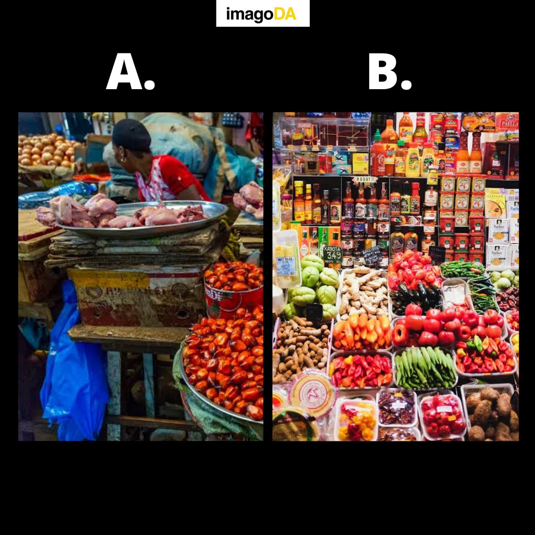 Place A or B?

People will pick and buy what they find in place B, but haggle and bargain in place A.

The reason is simple - value.

Buyers place more value of the products in one place over the other. 

Do you agree?

#branding #SMEs #Africanbusinesses #Nigeria #Naijabusinesses