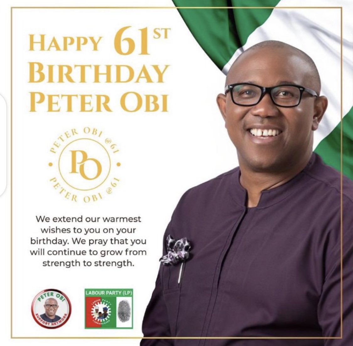 PreshuzLawrence's tweet photo. Happy birthday to an exceptional Political Figure, His Excellency @PeterObi!
Your leadership style and direction are exactly what our generation needs!
May God’s Love and Divine Protection be with you today and always!🙏

#Obidient
#ObiDatti2023
President of Nigeria https://t.co/1aDeZWsQa7