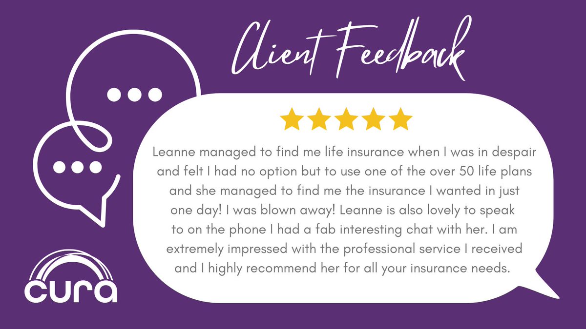 Client feedback we just have to share...

"Leanne managed to find me life insurance when I was in despair and felt I had no option but to use one of the over 50 life plans and she managed to find me the insurance I wanted in just one day!"

Well done Leanne 👏

#AccessToInsurance