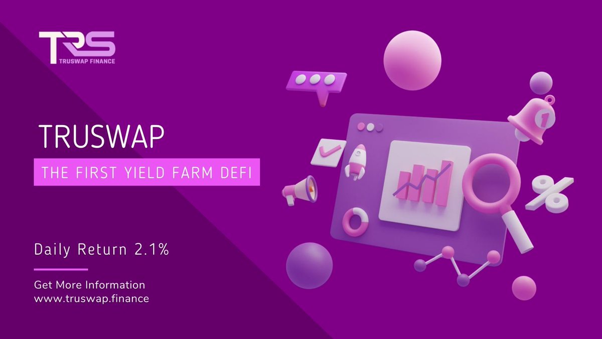 SwapTru's tweet photo. Truswap #TRS  is a DeFi platform, you can buy in minimum amount, in a few days a big trader community is coming from which old user is going to get more profit. (Buy &amp; Hold Now)

#cryptocurrencies #DeFi https://t.co/S5LMQAEIXk