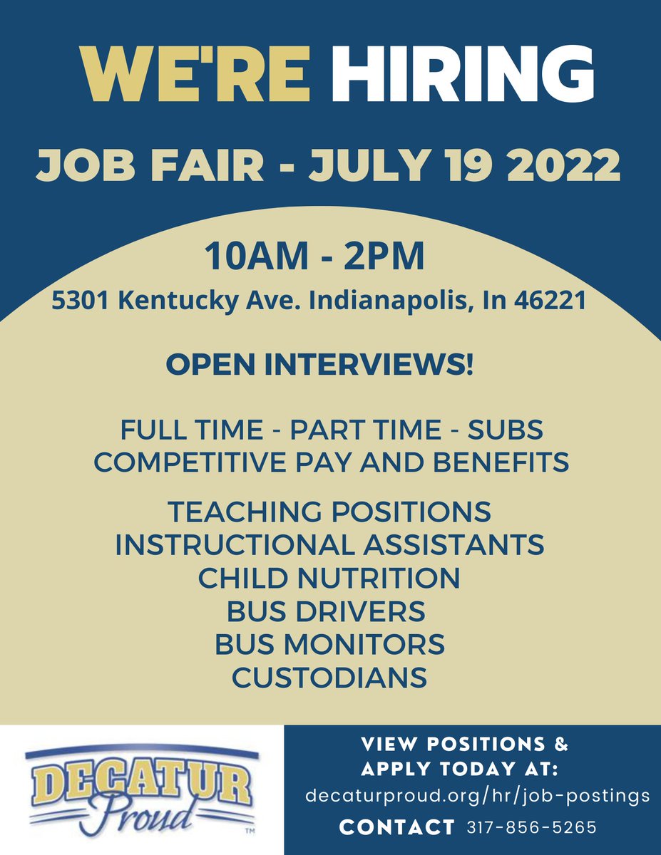 Today's the day! We will be here from 10AM-2PM. Come see us! #joinourteam #decaturproud