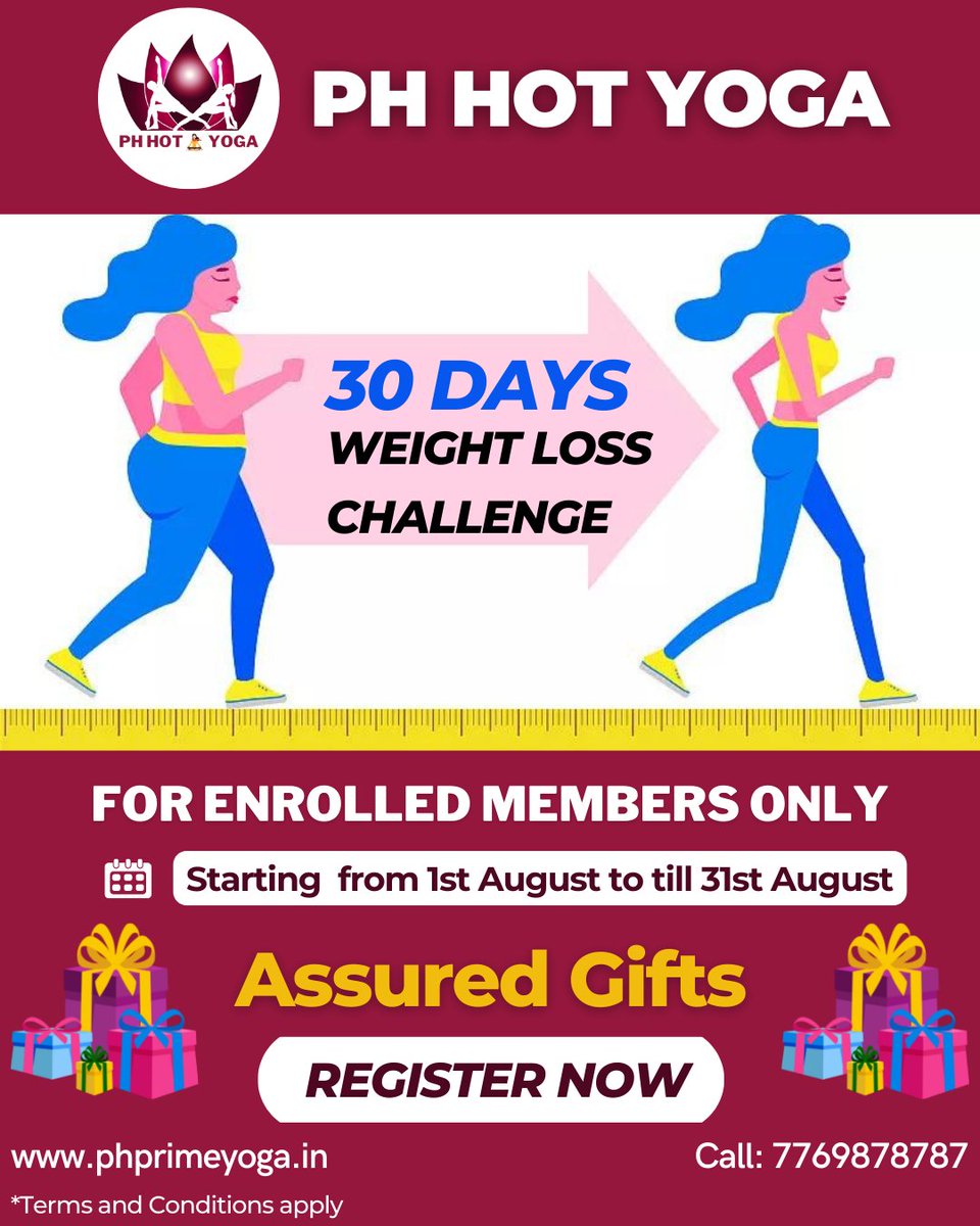 30 DAYS WEIGHT LOSS CHALLENGE
Challenge to help you achieve your #Fitness goals. No matter what it is when we are in a Challenge it become interesting and easy also.

#phhotyoga #hotyoga #30daysweightlosschallange  #yoga #pune #weightloss #yoganearme #weightlosschallenge