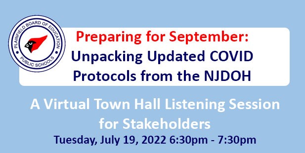 TOWN HALL Tonight!
Town Hall and Listening Session
July 19, 2022 from 6:30 p.m. to 7:30 p.m. VIA ZOOM!!!
tinyurl.com/42ruzhe8
Reunion abierta para hablar sobre los nuevos protocolos para tratar con el COVID en Septiembre. <a href="/DmitchEdD/">Diana Mitchell</a>  <a href="/bethbadilla/">Elizabeth Filippatos</a> <a href="/SarahBVirgo/">Sarah Virgo</a> <a href="/JeffersonES1750/">Jefferson_ES_1750</a>