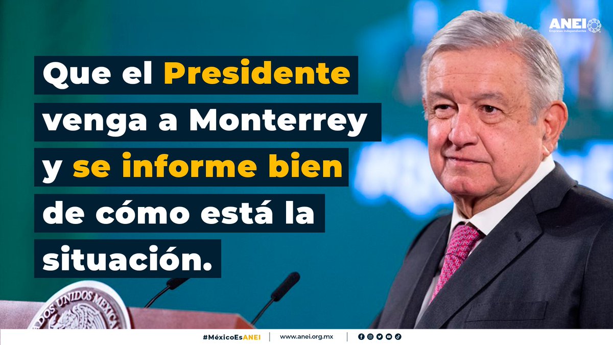 ANEI_AC's tweet photo. El Presidente solicita a #refresqueras y #cerveceras de #NuevoLeón dejar de producir ante la #crisisdelagua🚰. 

@FTurnerDavila, consejero fundador de #ANEI, expone ➡️ https://t.co/TY09TSM11i

@dariocelise @Imagen_Mx @Excelsior https://t.co/8x4x9xyd9L