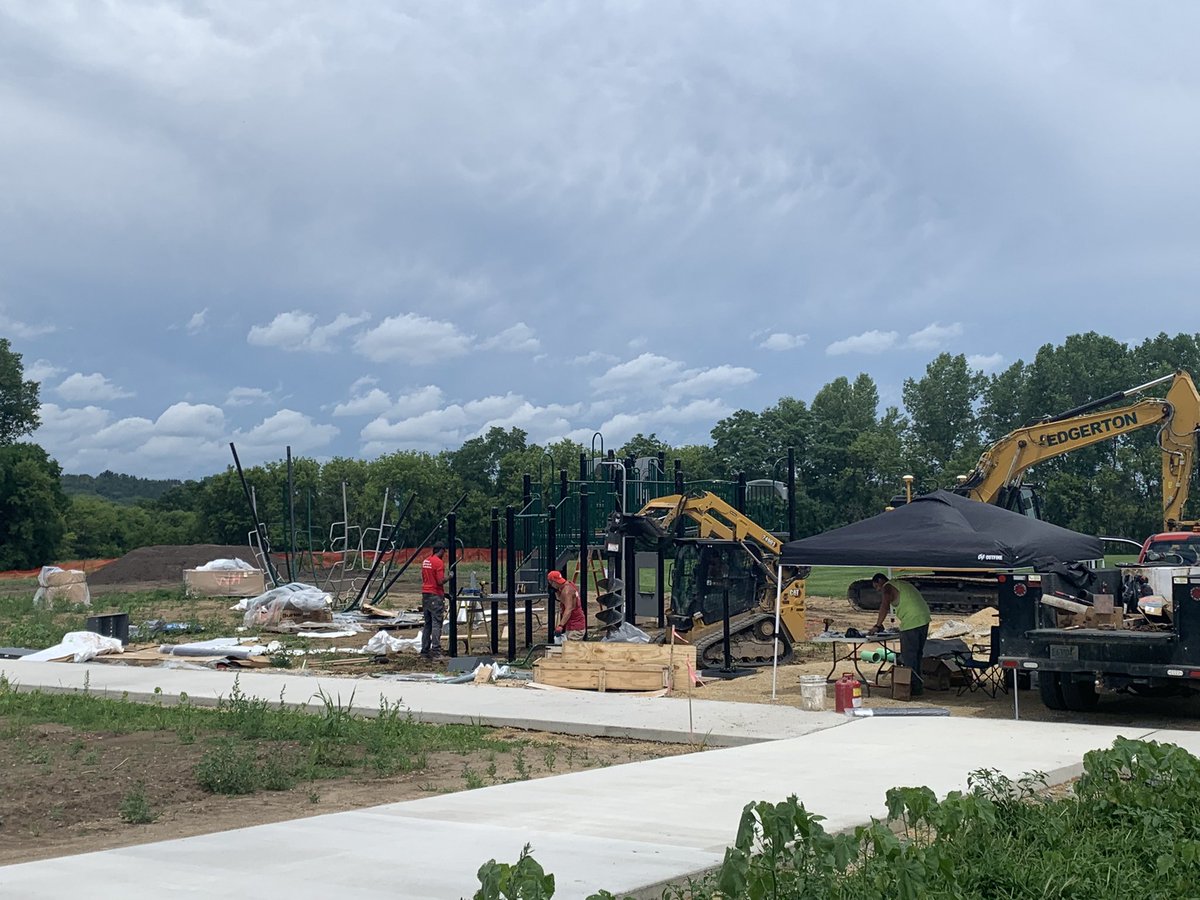 whsd_supt's tweet photo. The playground equipment at the new #VanguardPride elementary school is being installed! https://t.co/T7FJWYDei7