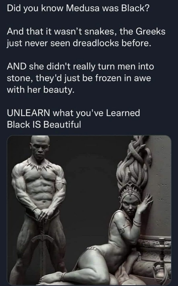 SeanTho12199124's tweet photo. Did you know Medusa was a black woman!! https://t.co/OQjlGeVtDP