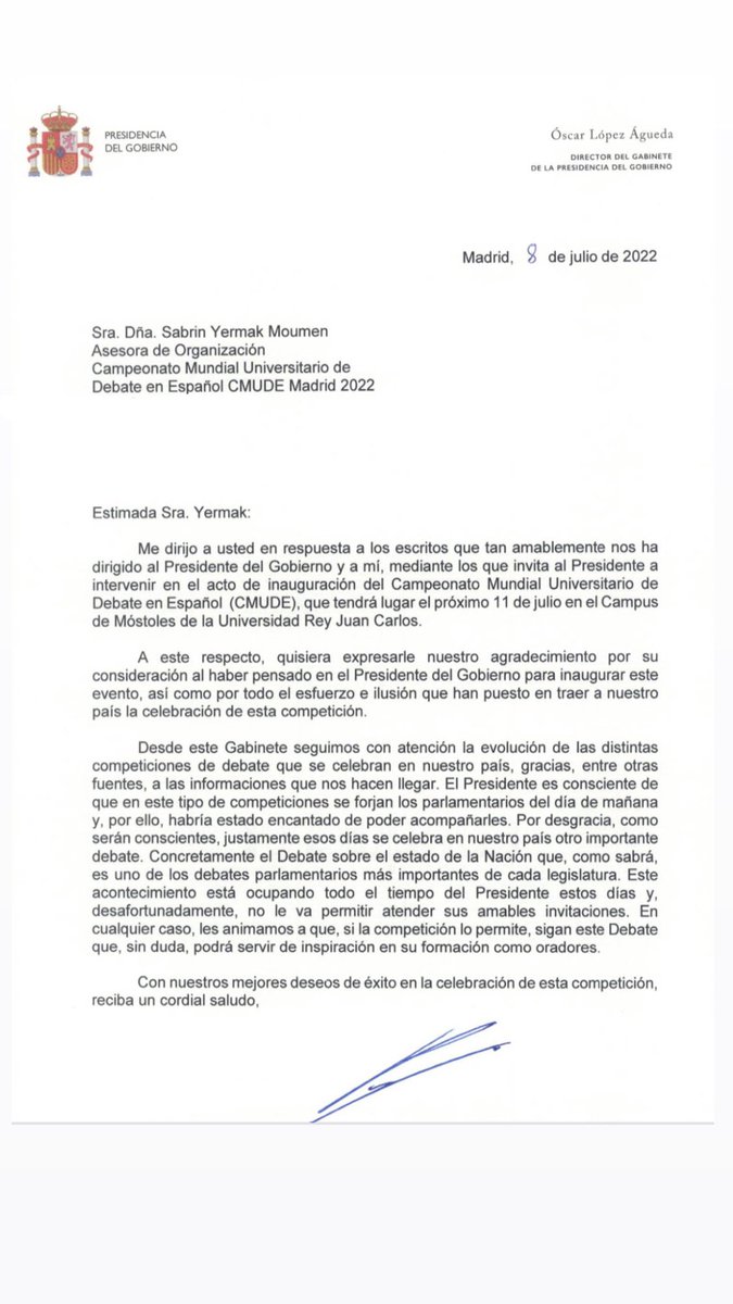 Sabrin Yermak (@sabrinyermak) on Twitter photo Las fechas coincidieron casualmente con otra gran debate, el #DebateEstadoDeLaNacion. Muchos miembros del ejecutivo lamentaron no poder acompañarnos pero nos dejaron cartas muy bonitas… Mi fav, la de <a href="/oscarlopeztwit/">Oscar López Agueda</a> 😍 Las fechas coincidieron casualmente con otra gran debate, el #DebateEstadoDeLaNacion. Muchos miembros del ejecutivo lamentaron no poder acompañarnos pero nos dejaron cartas muy bonitas… Mi fav, la de <a href="/oscarlopeztwit/">Oscar López Agueda</a> 😍
