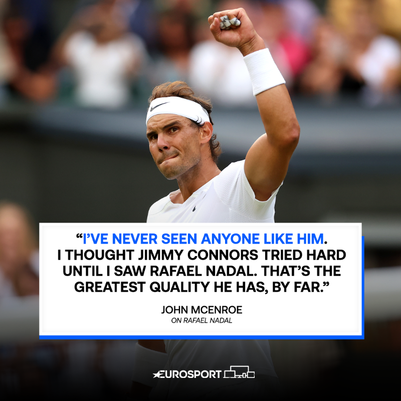 cyclingontnt's tweet photo. There is no one else like Rafael Nadal 🤩🐐

@JohnMcEnroe | @RafaelNadal