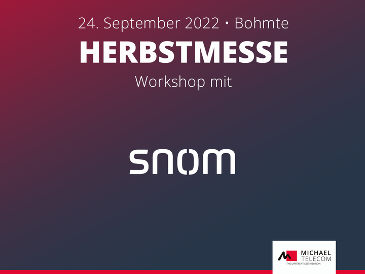 MICHAELTELECOM's tweet photo. Kostenloser Workshop von Snom Technology GmbH  im Rahmen unserer diesjährigen Herbstmesse: 
"Inspiration wird Wirklichkeit: Die neue Snom D8xx Serie (Beyond VoIP – DECT weitergedacht)"
https://t.co/DVEMmoaALW https://t.co/3V6YiBEZV4