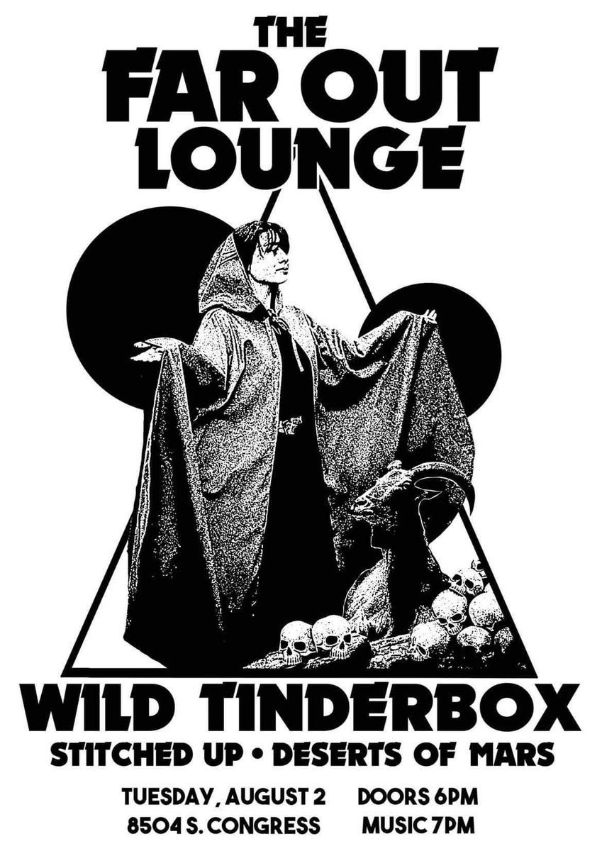 Desertsofmars's tweet photo. Greetings, our loyal Mars Metal Maniacs! We have a show coming up two weeks from today, August 2nd, at @FarOutLounge! We'll be rocking with @WildTinderbox and Stitched Up for one heavy evening, and we hope to see you all there! #riffs #heavymusic #marsmetal https://t.co/Ymz5XGUxPp