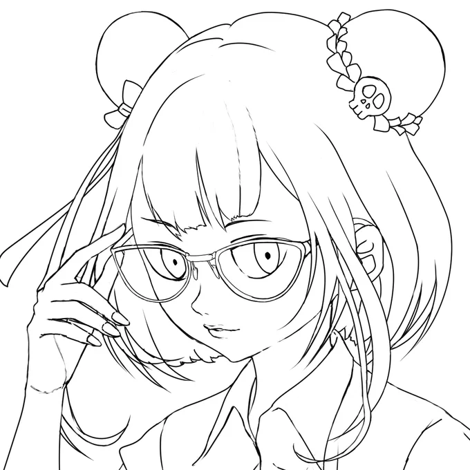 一日置いたら直したいところたくさん出てきた。ということで、線画修正。

←ビフォー  →アフター 