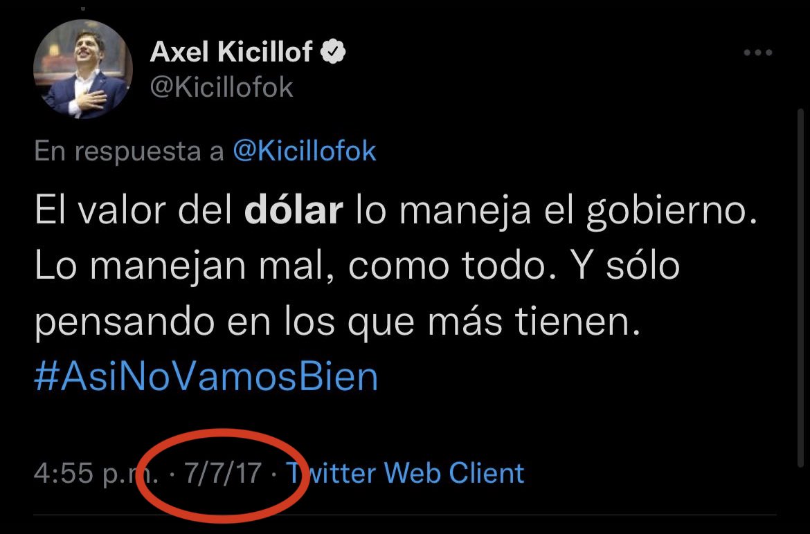 ¿El valor del dólar lo maneja el gobierno, @kicillofok?