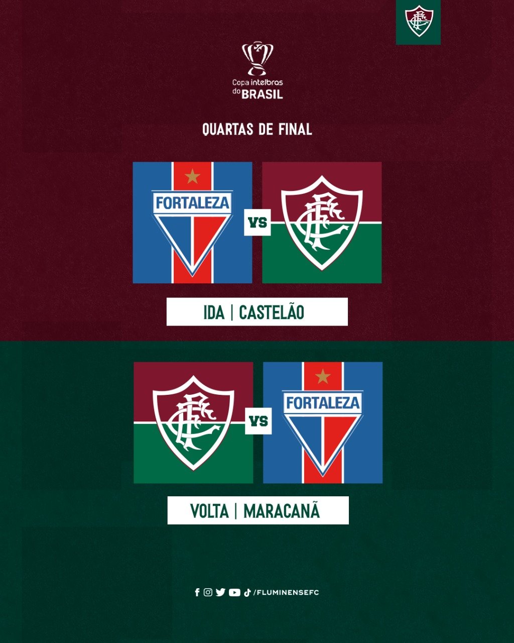 FLUMINENSE X FORTALEZA AO VIVO - COPA DO BRASIL 2022 - QUARTAS DE FINAL  DIRETO DO MARACANÃ 