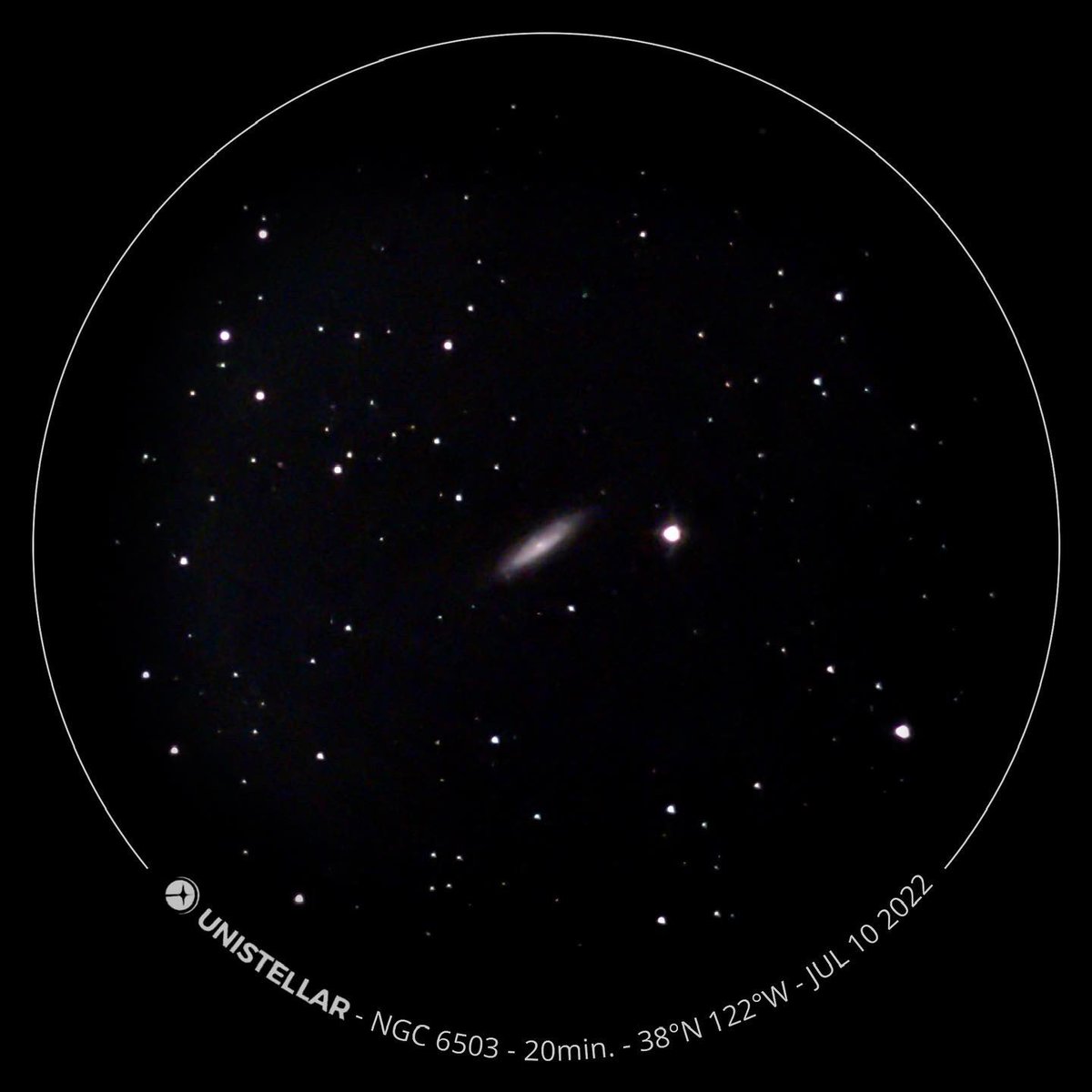 queerastrospace's tweet photo. NGC 6503
Magnitude 10.2 dwarf spiral galaxy located 17 million light-years away in the constellation Draco. It especially colorful with bright red regions of gas scattered through its spiral arms.
#astrophotography #astronomy #space #unistellar #ngc6503 #galaxy #draco https://t.co/SbwQMFJPlF