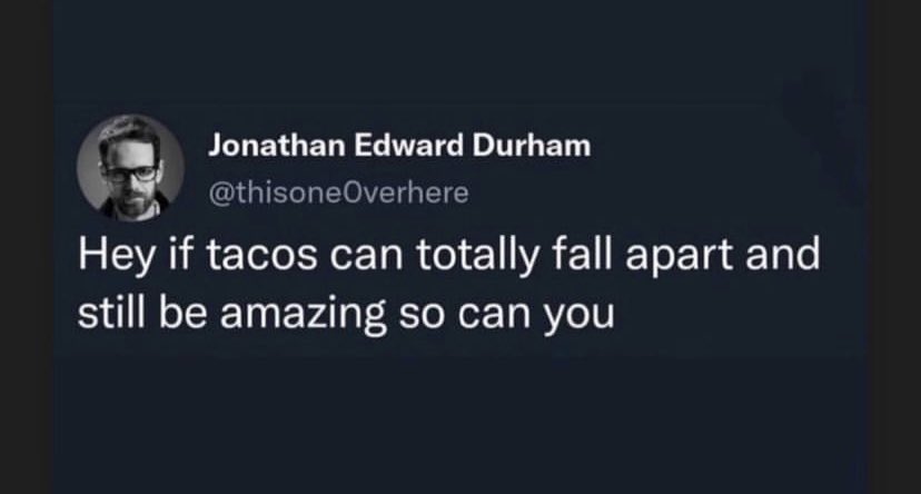 AgileMario's tweet photo. You can even get inspiration from tacos!
#InspirationalQuotes #inspiration #quote #Agile2022 #LifeHack https://t.co/UQM5FOjVwL