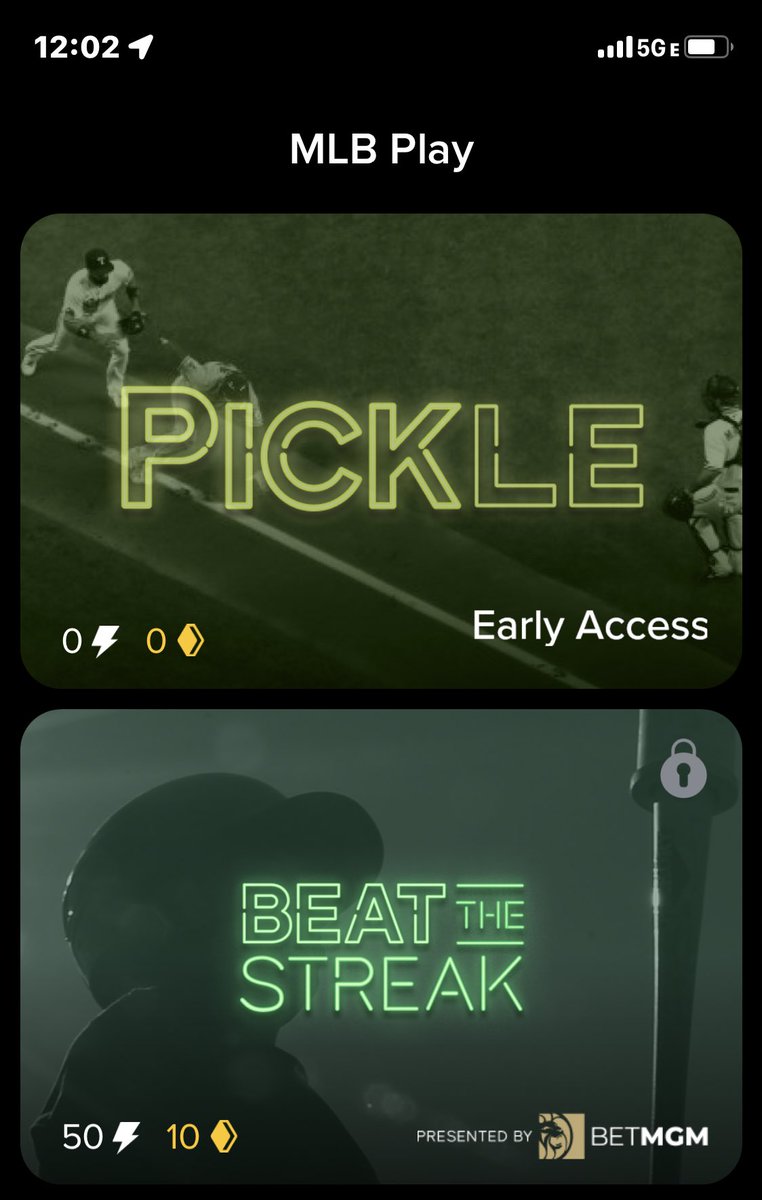 🚨🚨🚨

Pickle is now playable in the MLB Play app alongside Beat the Streak, Quick Pick, Diamond Derby, etc!

Download the MLB Play app using this link: 

mlbplay.app.link/wFaT3zexTpb