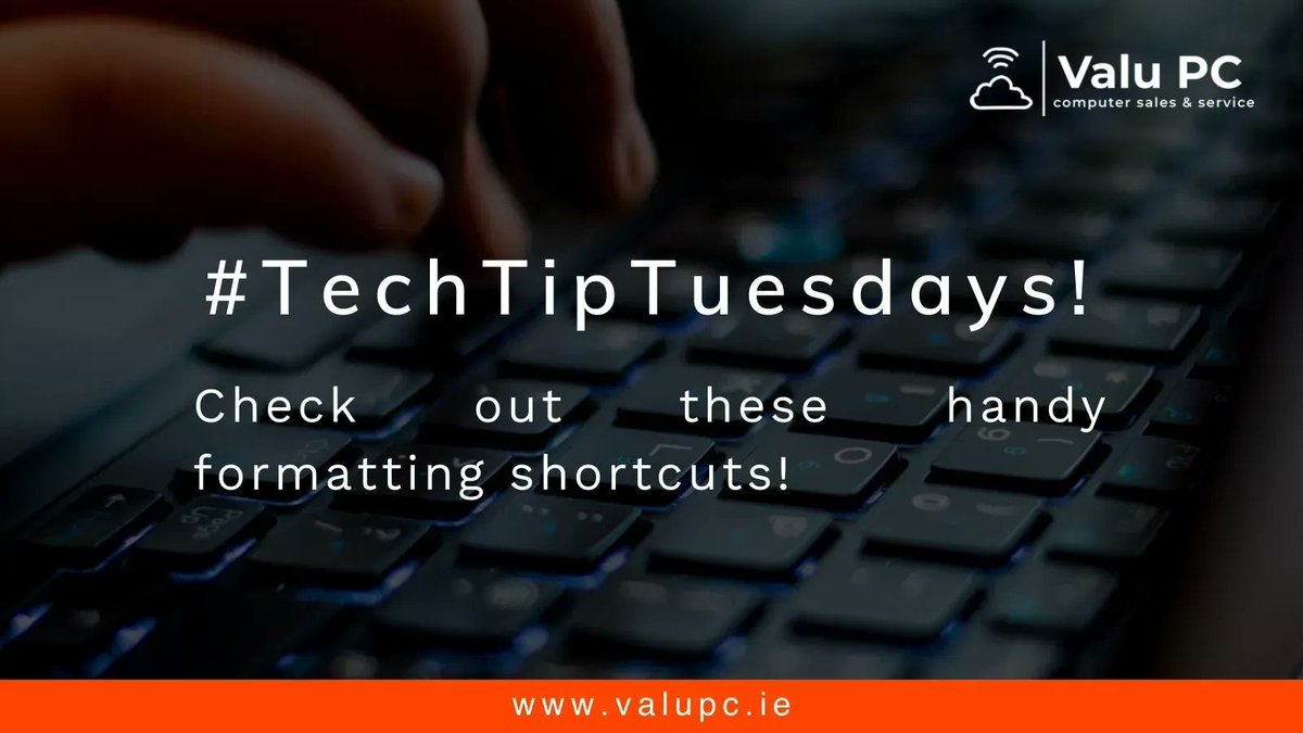 Valupc's tweet photo. #TechTipTuesdays💻
Did you find this useful? Don't forget to share it with friends and save it for later!
#TechnologyTips #TechTip #TechHelp #TechAdvice #FormattingShortcuts #KeyboardShortcuts #TextShortcuts #ComputerShortcuts #TimeSavingShortcuts #TimeSavingTips #SaveTime https://t.co/HC5Pts25y3