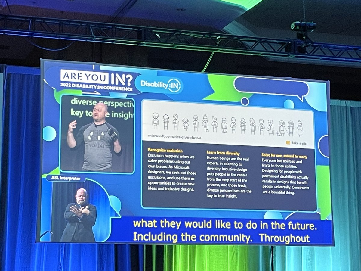 writerkms's tweet image. “We never solve accessibility. The way we don’t fail accessibility is to make incremental changes.”  @Microsoft #SolomonRomney @DisabilityIN #Areyouin