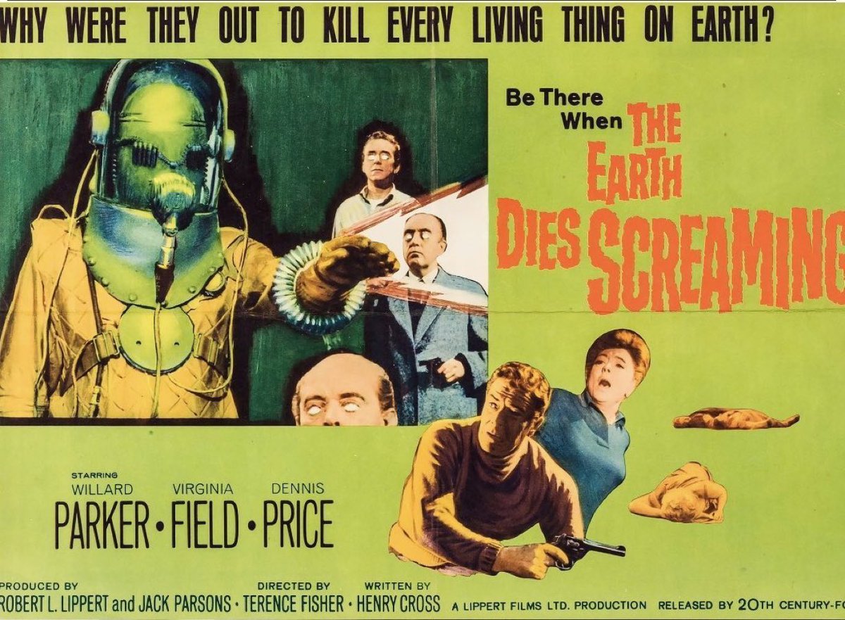 SaveRedlandLibr's tweet photo. 6:35pm TODAY on @TalkingPicsTV 

The 1964 #SciFi film🎥 “The Earth Dies Screaming” directed by
#TerenceFisher &amp; written by #HarrySpalding (as Henry Cross)

🌟#WillardParker #VirginiaField #DennisPrice #ThorleyWalters #VandaGodsell #DavidSpenser #AnnaPalk https://t.co/gU6R5Fyg4q