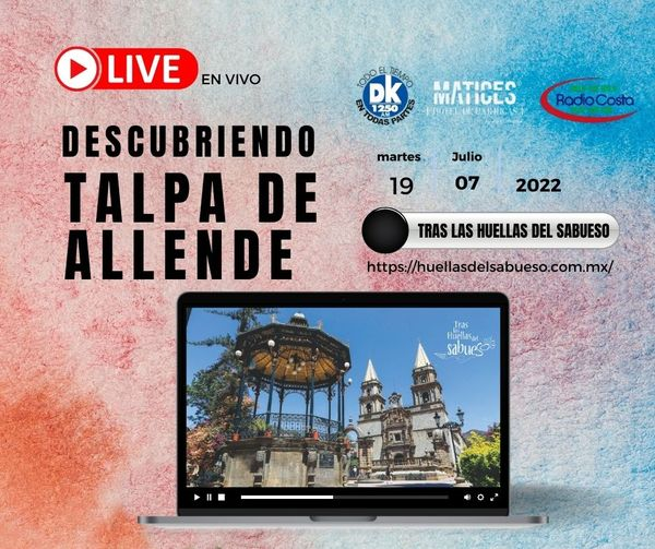 En #TrasLasHuellasDelSabueso hoy vamos a #TalpaDeAllende 🤩 un Municipio de una gran tradición, historia y bellas artesanías. Conoce las actividades que tiene para ti este hermoso lugar con <a href="/periodistaMN/">MarianaNavarro</a> y #JorgeKirschner a las 12:00h por Radio Costa y DK1250
<a href="/TalpaDeAllendeJ/">Talpa de Allende Jal</a>