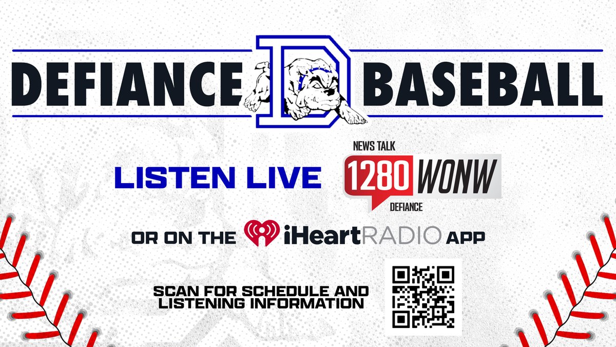 Listen this evening as <a href="/DefianceBBall/">Defiance Baseball</a> looks to repeat as <a href="/AcmeCongress/">ACME Baseball</a> state champs! The Bulldogs face Coldwater in St. Henry at 6 p.m., and our coverage will begin at 5:45.

Hear it here: ihr.fm/WONW