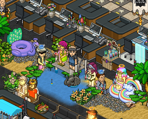 HabPiz's tweet photo. DJ PUZ killing it at the UNbeach with my summery coworkers 💛 @OfficialHabboUN  #UNSUMMER JOIN THE PARTY https://t.co/MQAqMpnZ63