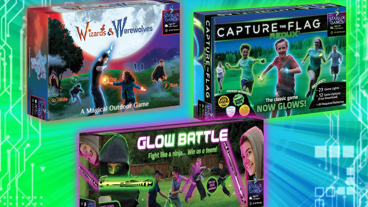 starluxgames's tweet image. With our Capture the Flag Redux Expansion Pack, you can also add players to other Starlux games! Perfect for big birthday parties, family reunions, and game nights 😎

#starluxgames #glowbattle #expansionpack #capturetheflag #capturetheflagredux #wizardsandwerewolves #partygames