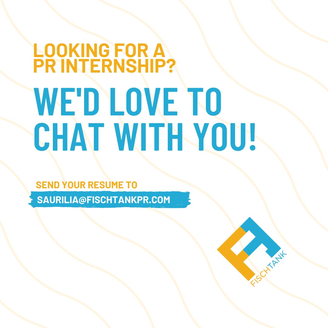 Fisch_Tank's tweet image. Looking for a PR internship for this fall? We want to hear from you! Find out more about our internship program by checking out our LinkedIn post. bit.ly/3ofxLPj

#PRinternship #InternshipOpportunity