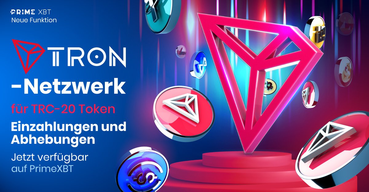 📣 Neue Funktion auf #PrimeXBT

#TRC20 Einzahlungen &amp; Abhebungen sind jetzt verfügbar 🚀
Wir bauen unser Angebot weiter aus.

🔥#ERC20 #BEP20 &amp; #TRC20 Überweisungen  

Geringere Gebühren. Gewinne und Komfort maximieren.
👉Einzahlungen sind jetzt möglich: u.primexbt.com/3PDiMdP