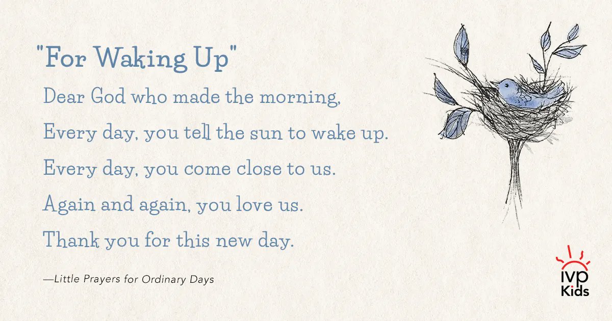 formatio's tweet image. Start out your kids' mornings with this little prayer from #LittlePrayersforOrdinaryDays to instill a spirit of gratefulness. 

Read more at buff.ly/3RqTJfI