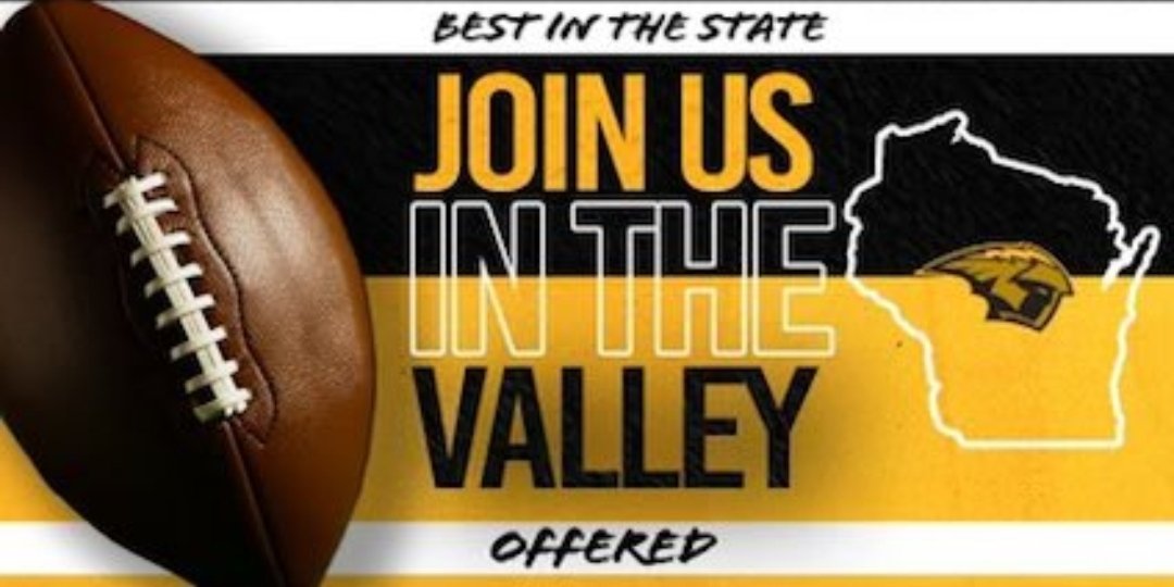 After a great conversation with <a href="/CoachSten/">Craig Stenbroten</a>, I am excited to announce that I have received an offer to continue my academic and athletic career at the University of Wisconsin Oshkosh! 
<a href="/UWOFootball/">UW-Oshkosh Football</a> <a href="/PeteyBananas/">Peter Jennings</a> <a href="/DrewSperry3/">Drew Sperry</a>