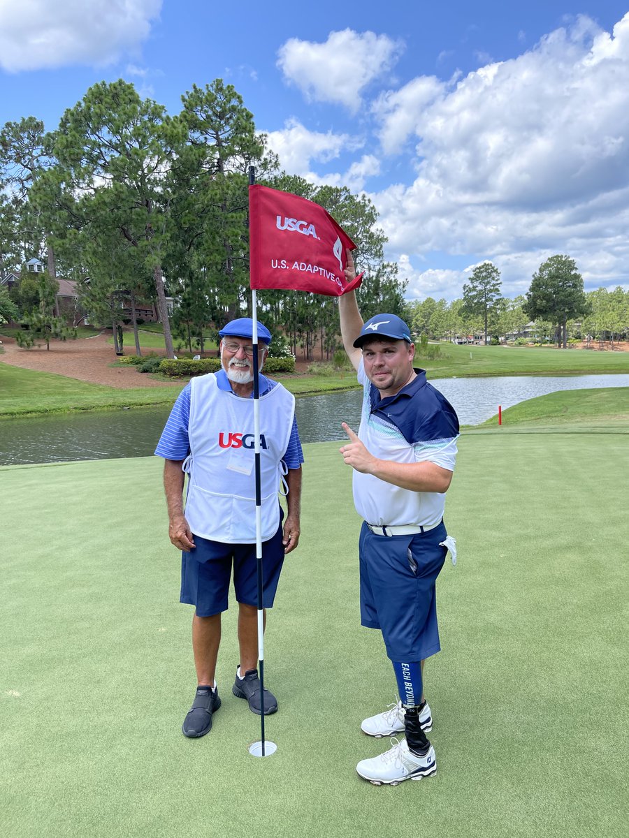 USGA's tweet photo. 🚨 ACE ALERT 🚨

The first hole-in-one in #USAdaptiveOpen history comes from Jeremy Bittner on the 189-yard, par-3 4th! https://t.co/R0sz791fmr