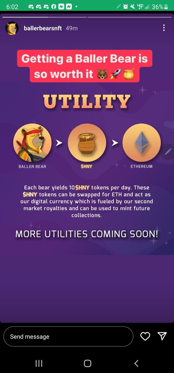discord.gg/nwjGrYVHcP 
#CurrentFloorPrice for #BallerBears. Got a #DoxxedTeam. Great #Utility #Stake #OG #Bear earn 10 $Honey a day/bear.  #HonoraryBears collection earn you #FreeMints 4 life. #Nft #nfts #ETH #BallerbearsNft <a href="/Ballerbearsnft/">Baller Bears NFTS</a> opensea.io/collection/bal…