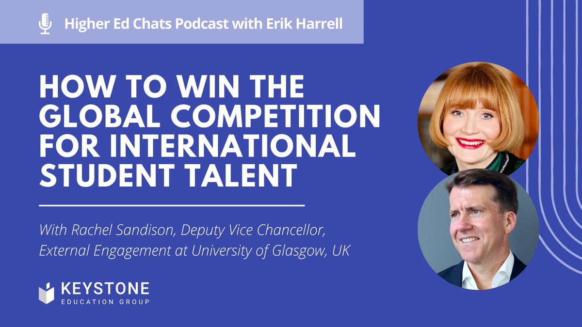 FindAUniversity's tweet photo. Join @RachelSandison for the latest @Keystone_edu podcast with CEO, Erik Harrell. Rachel discusses the challenges &amp; opportunities when it comes to winning global competition for international student talent.  

Listen here👉 https://t.co/DXweSmhCtq

#highered #internationaledu https://t.co/9sKuVa9obq
