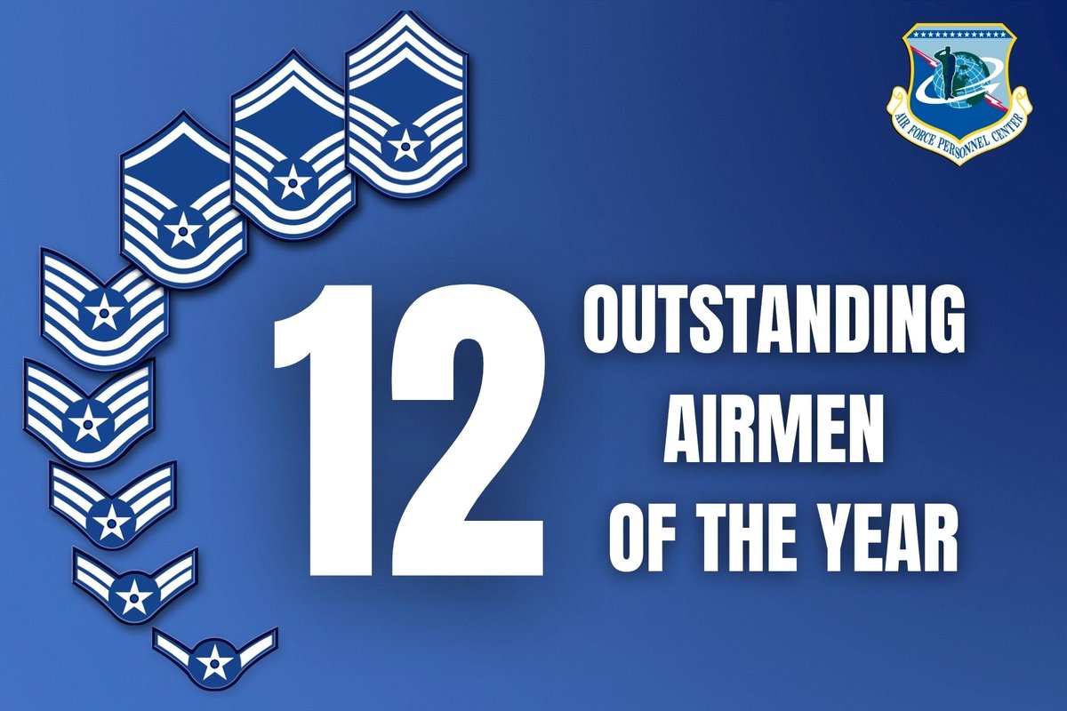 usairforce's tweet photo. #ICYMI - Air Force officials announced the 12 Outstanding Airmen of the Year for 2022! Congratulations to the nominees and selectees.

https://t.co/jDxYmXG6x1 https://t.co/EPJyj9MEww