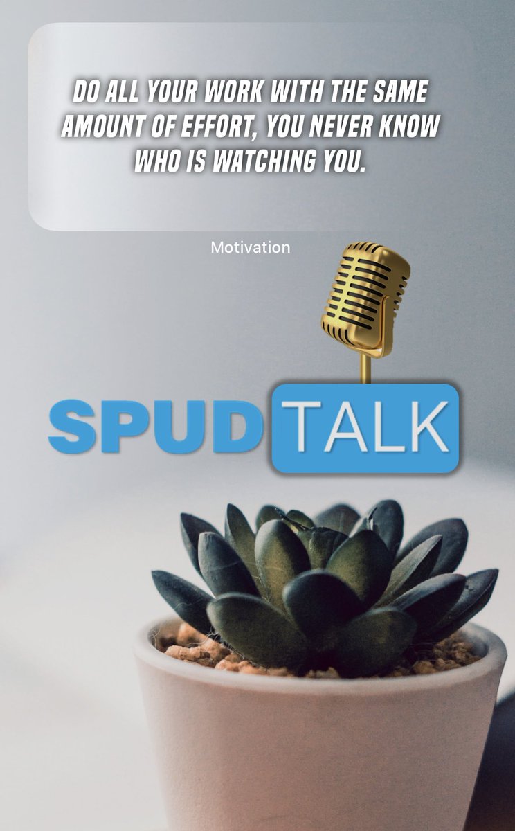 Let’s be GREAT today family‼️

#SpudTalkMotivation | 7/19/2022