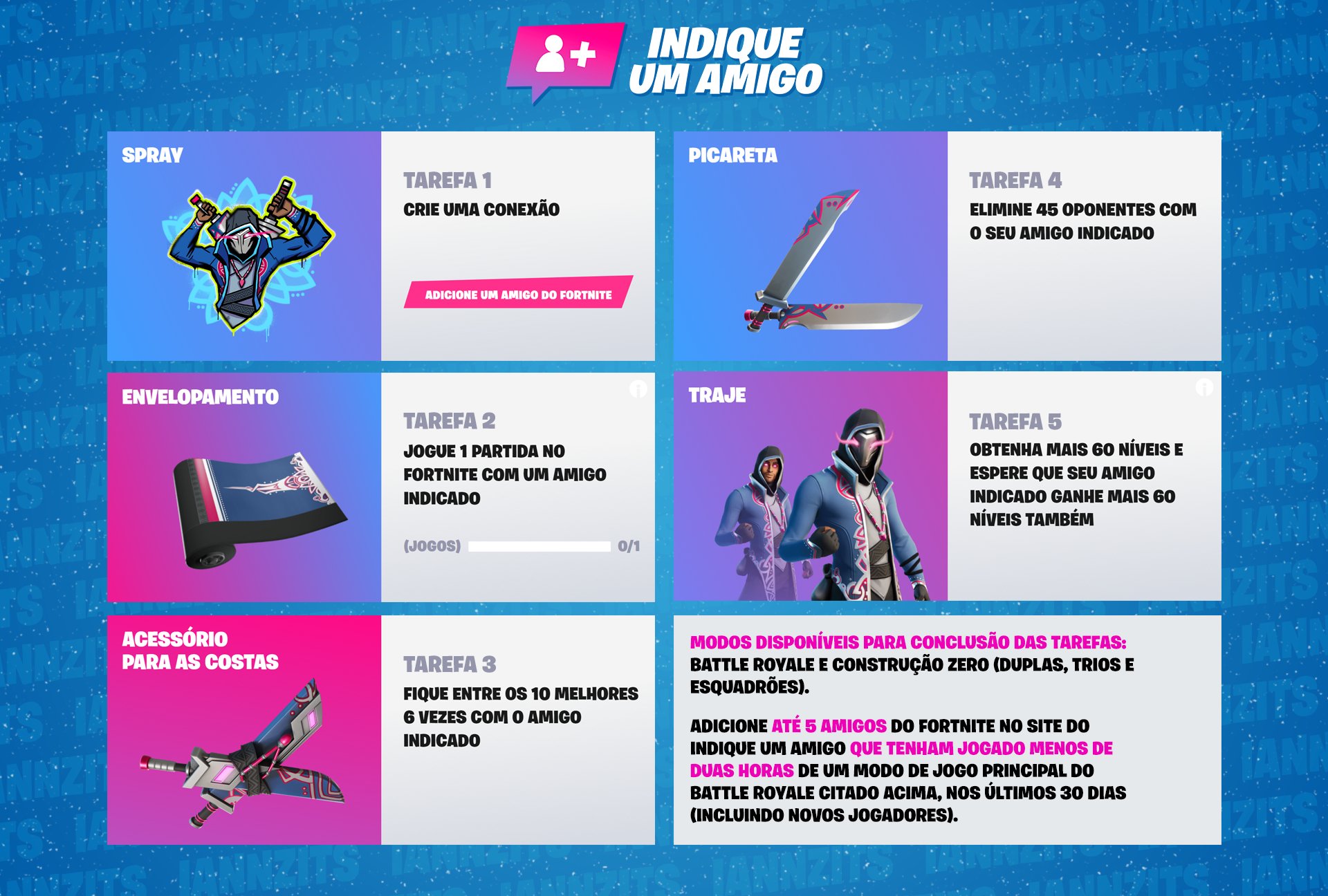 Indique um Amigo 3.0 do Fortnite: Joguem em Conjunto e Ganhem