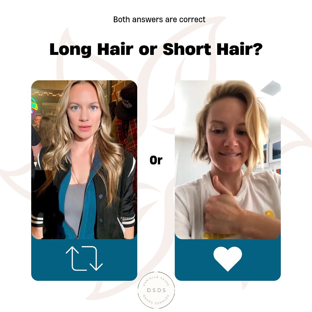 d_s_squared's tweet photo. Inspired by yesterday's Confession Corner! Long 👩‍🦰or short 💇‍♀️? There are no wrong answers. Danielle looks amazing always! We love it all: long, short, pink 😜 #daniellesavre #mayabishop #confessioncorner https://t.co/09V6Vz1SNd