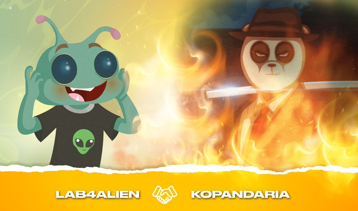 Lab4Alien's tweet photo. 👽 Lab4alien X KOPandaria 🛸

To celebrate this partnership we are giving
3 W/L 🎟️ for @KOPandaria 
3 W/L 🎟️ for @Lab4Alien 

All you have to do 👇

1⃣Follow @Lab4Alien  + @KOPandaria 
2⃣Like &amp; Rt 
3⃣ Tag 3 Earthlings 

24h⏰
#NFTGiveaway  #NFTCommmunity #Nfts https://t.co/jnHz6nR4p8