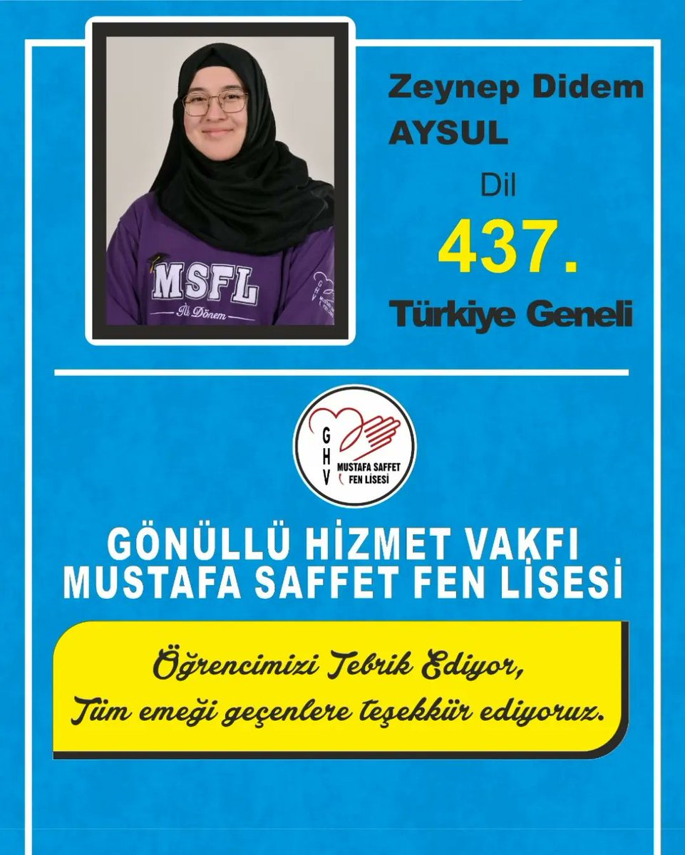 ghv_fenlisesi's tweet photo. ✨MSFL ilk 1000'de...✨
✨MSFL Her Yerde...✨
Öğrencilerimizi ve emeği geçen öğretmenlerimizi, velilerimizi tebrik ediyoruz.
@PendikMEM
@istanbulilmem
#msflbaşarı #MSFL22 #msflmezunları #YKS #TYT #AYT #üniversitesınavı #msflheryerde #akademikkariyer #akademikbaşarı https://t.co/FVLQnAYHlB