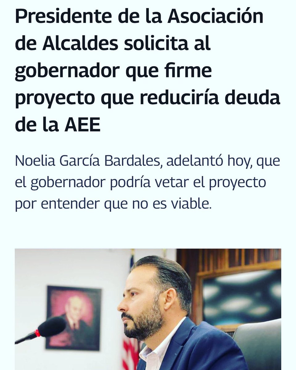 “Luego del análisis de la realidad de la AEE, la situación del País, y la necesidad de promover el desarrollo económico, es importante la aprobación del PC 1383. Un plan de ajuste basado en nuevos aumentos en la factura a los consumidores, representaría un daño irreparable”