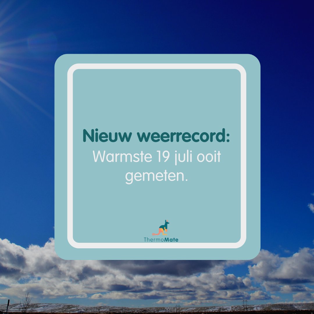 Niet eerder zo warm op 19 juli als vandaag 🥵. 
Rond 14:00 werd in Maastricht het oude record van 37,1 graden verbroken en daarmee is het vandaag de warmste 19 juli ooit sinds de metingen!

#klimaat #warm #veranderingnodig #hitte