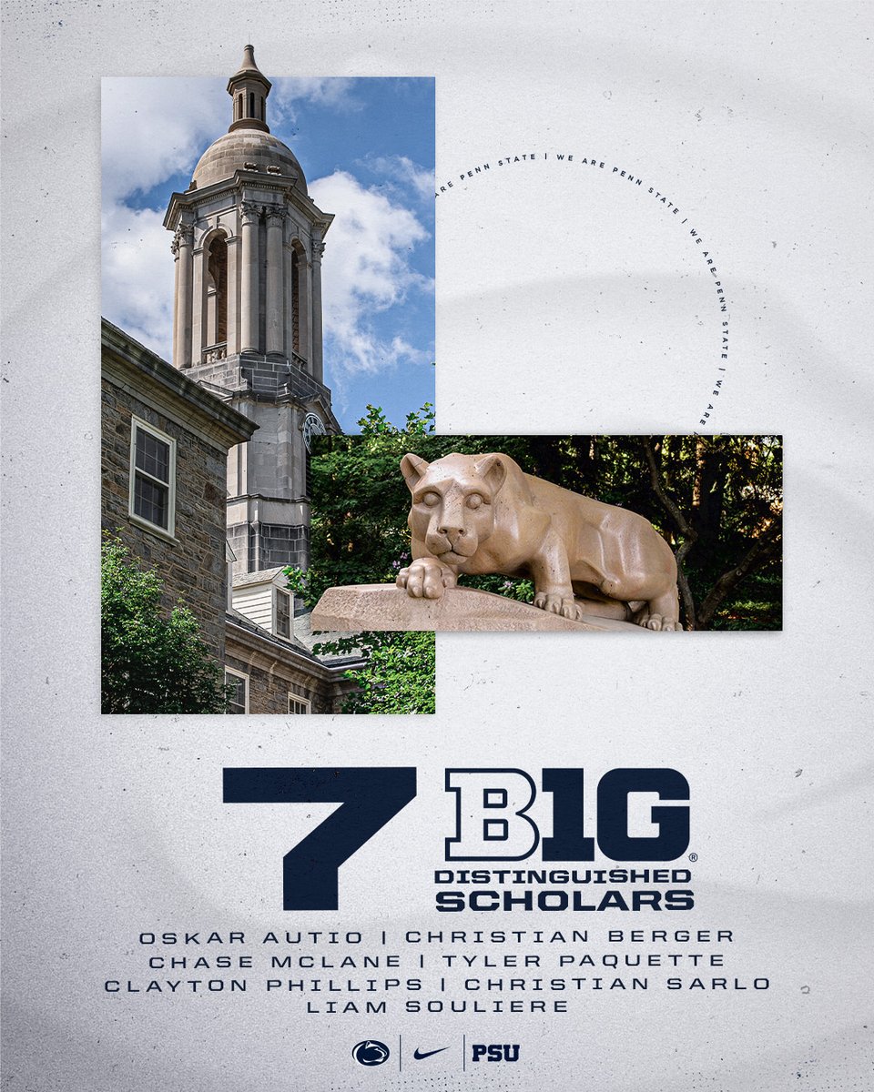 PennStateMHKY's tweet photo. Congrats to our #B1GHockey best 7⃣ Big Ten Distinguished Scholar Award recipients announced last week!!

#WeAre #HockeyValley

🔗 https://t.co/DUUMsdtMBN https://t.co/IQk0QNfIPG