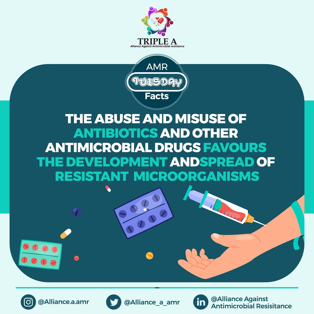 Use Antibiotics the right way. Use all drugs the right way. Only use prescribed drug. 

#saynotodrugabuse #AMR  #publichealth