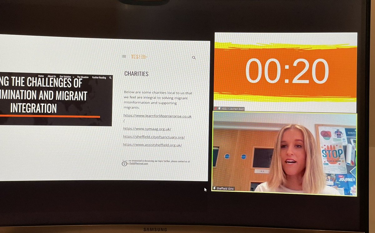 DiscoverEcon's tweet photo. Itโs decision time! After hearing some great final pitches from @saintolaves @SheffieldHigh @Tiffin_School & @AGSFounded1598 the teams are now deliberating on each otherโs presentations ๐
Stay tuned for the winners announcement soon ๐
#TheFinalCountdown #yesukfinal #yessummit https://t.co/sSGn70tpWx