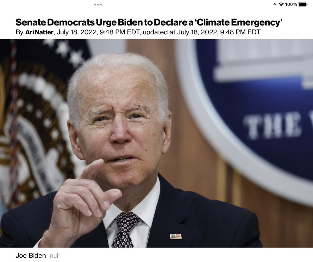 If the democrats try an end around to enable Biden to fund his pet climate projects by initiating executive powers declaring a national climate emergency the S*&% will hit the fan. Impeachment would be forthcoming & the Dems would face devastating results in the coming mid-terms