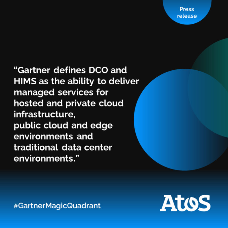 Atos's tweet photo. We are proud to be positioned by @Gartner_inc as a Leader in the 2022 Magic Quadrant™ for Data center Outsourcing and Hybrid Infrastructure Managed Services, Worldwide.
A recognition of our ability to execute and completeness of vision. 👏 
Read more ⤵