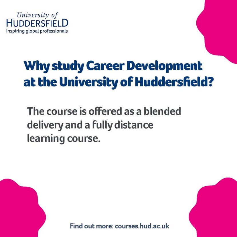 Why study Career Development <a href="/HuddersfieldUni/">University of Huddersfield</a>? Our MA can be studied as a blended or distance learning course meaning you can choose a delivery method that suits you! #careerdevelopment #employability